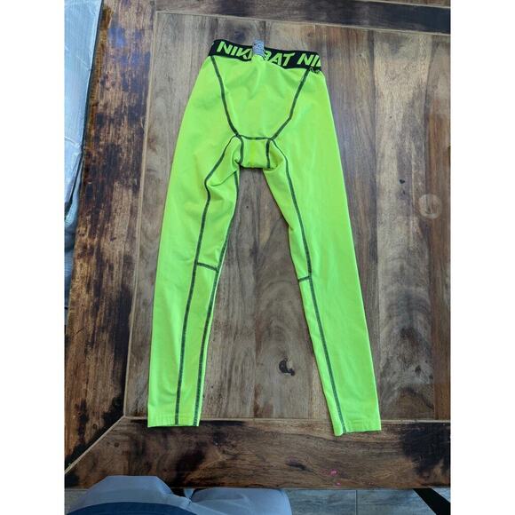Nike Yellow Pro Combat Compression Leggings Pants Size Small - Picture 4 of 7